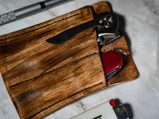 Handmade Full Grain Leather EDC Pocket Organizer – Multi-tool Pouch