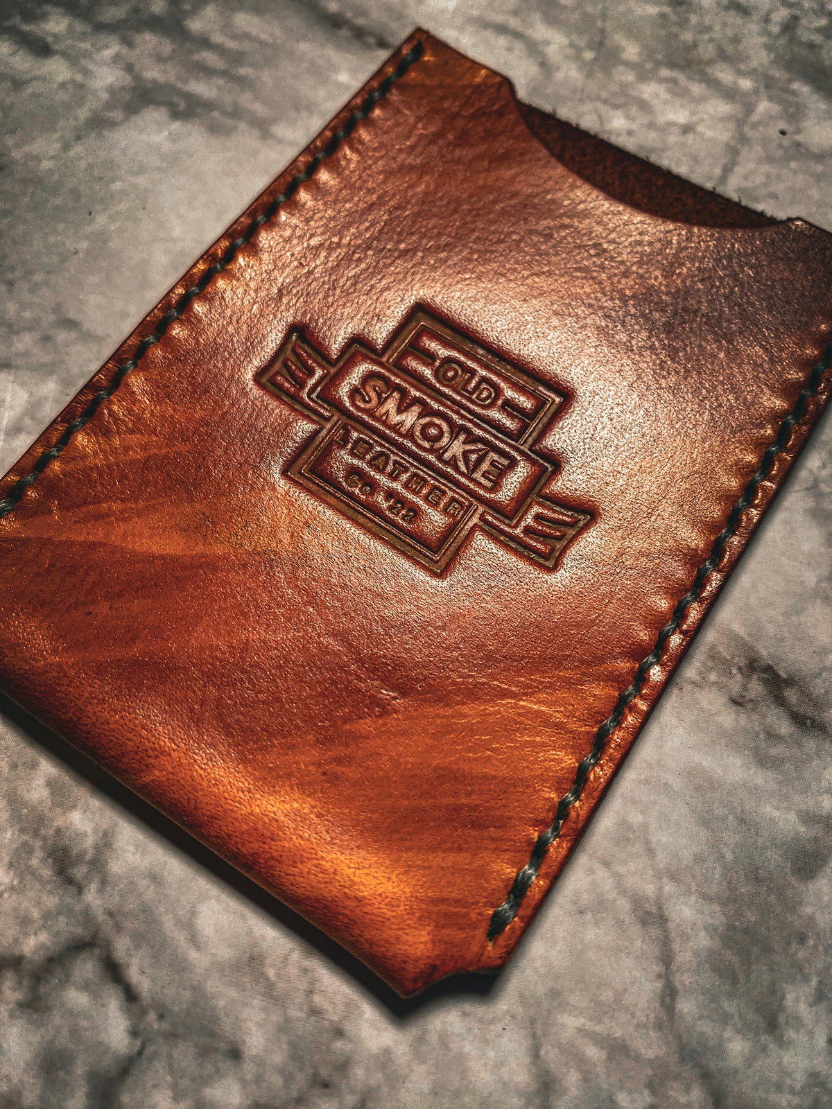 Minimalist Card Wallet Saddle Tan and Mahogany