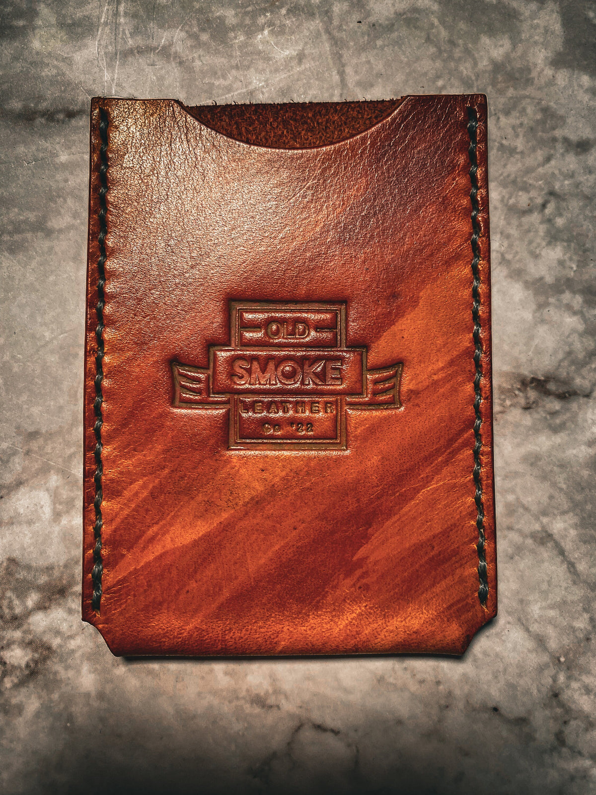 Minimalist Card Wallet Saddle Tan and Mahogany