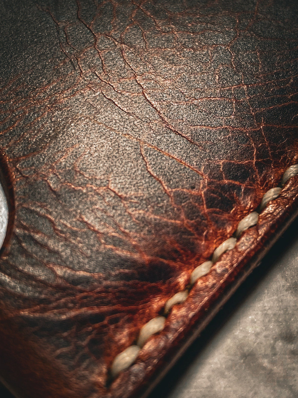 Minimalist Card Wallet in Worn Antique/ Fathersday Gifts/ Leather Card Holder.