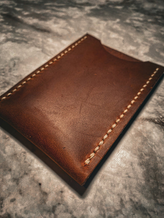 Minimalist Card Wallet British Tan/ Gift for Him/ Card Holder / Leather Wallet