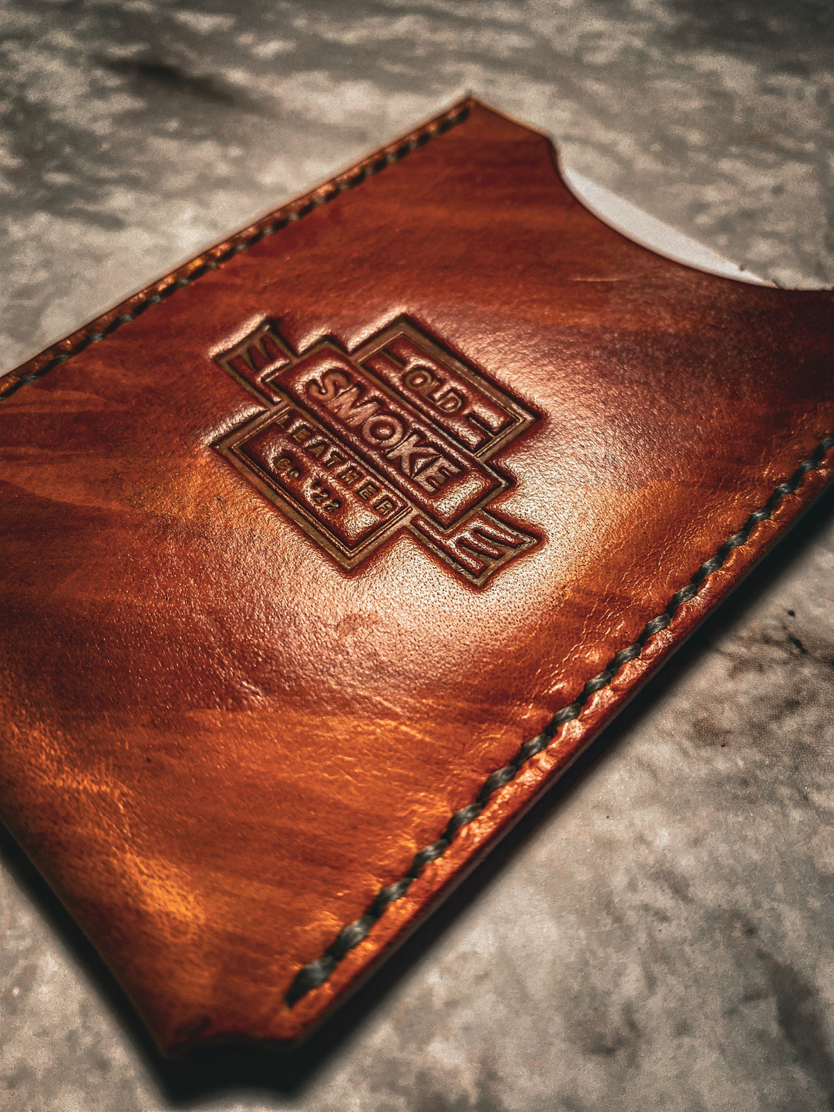 Minimalist Card Wallet Saddle Tan and Mahogany