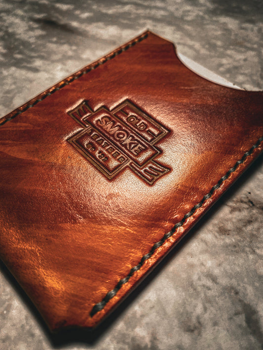 Minimalist Card Wallet Saddle Tan and Mahogany