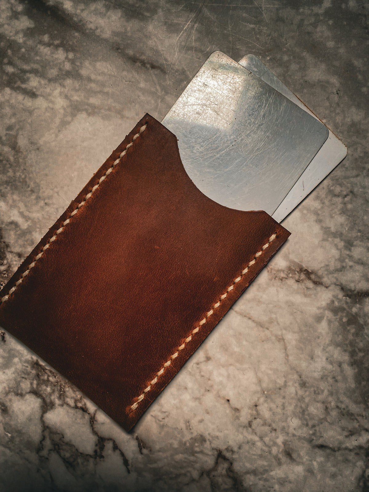 Minimalist Card Wallet British Tan/ Gift for Him/ Card Holder / Leather Wallet
