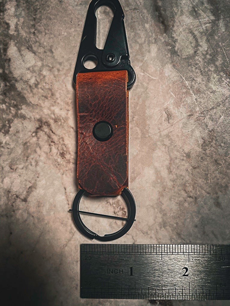 Leather Key tag | Handmade | Minimalist Key Fob |EDC Keychain | Keychain Clip | Leather Keyring| Groomsman gift
