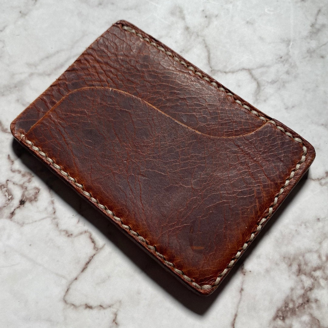 Handmade Italian Leather Cardholder Wallet, Distressed Finish