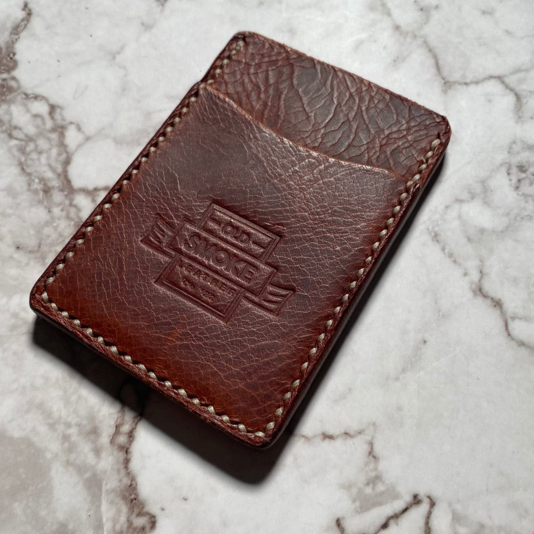 Handmade Italian Leather Cardholder Wallet, Distressed Finish