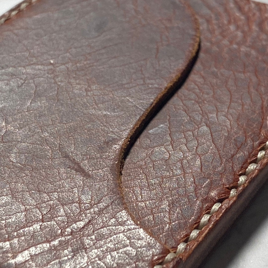 Handmade Italian Leather Cardholder Wallet, Distressed Finish