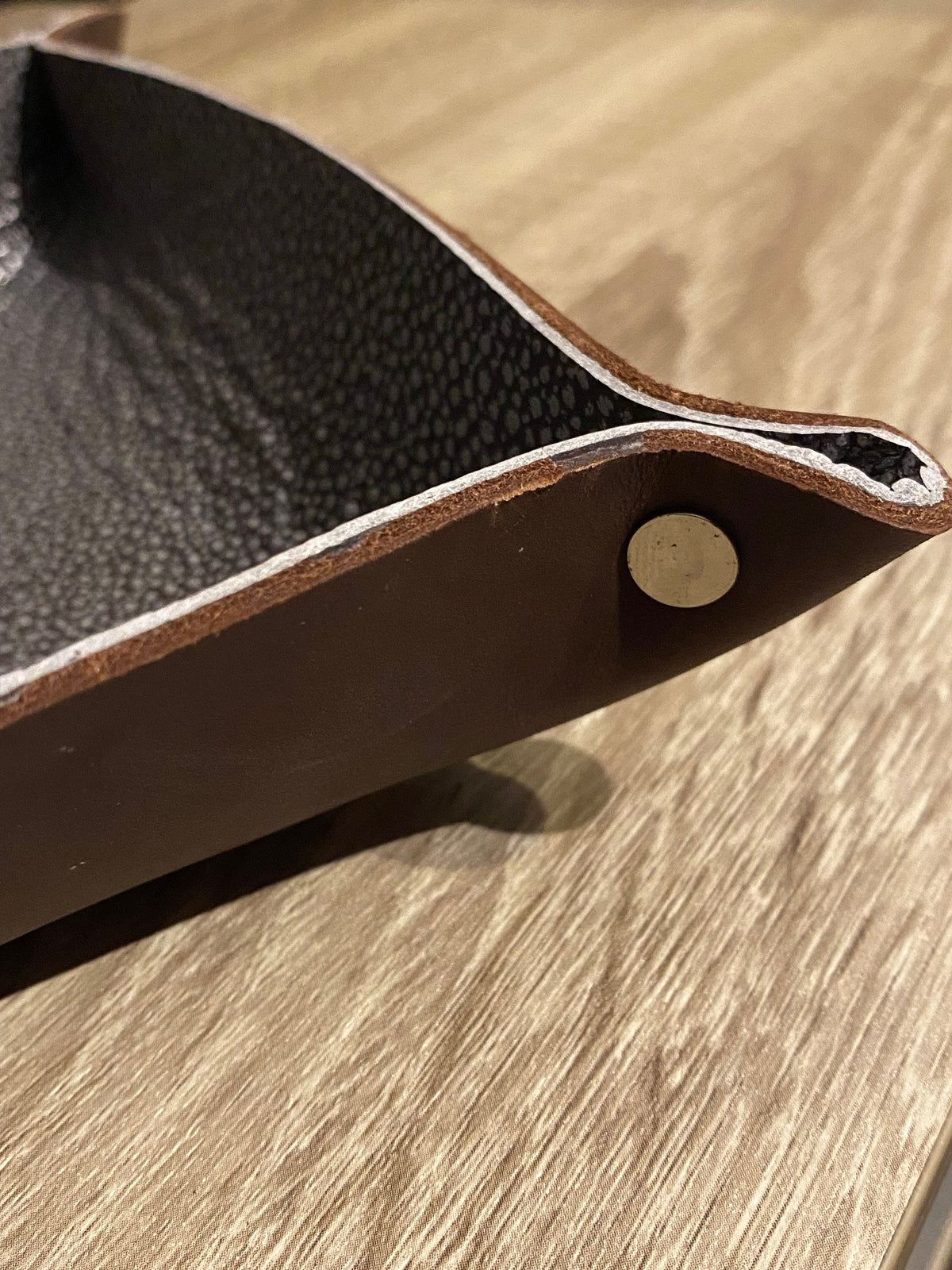 Handmade Leather Valet Tray – Waxed Rustic EDC Catchall