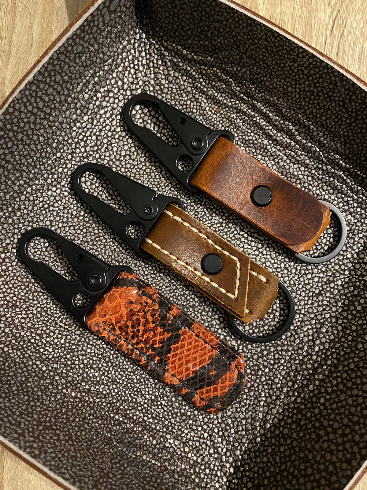 Handmade Leather Valet Tray – Waxed Rustic EDC Catchall