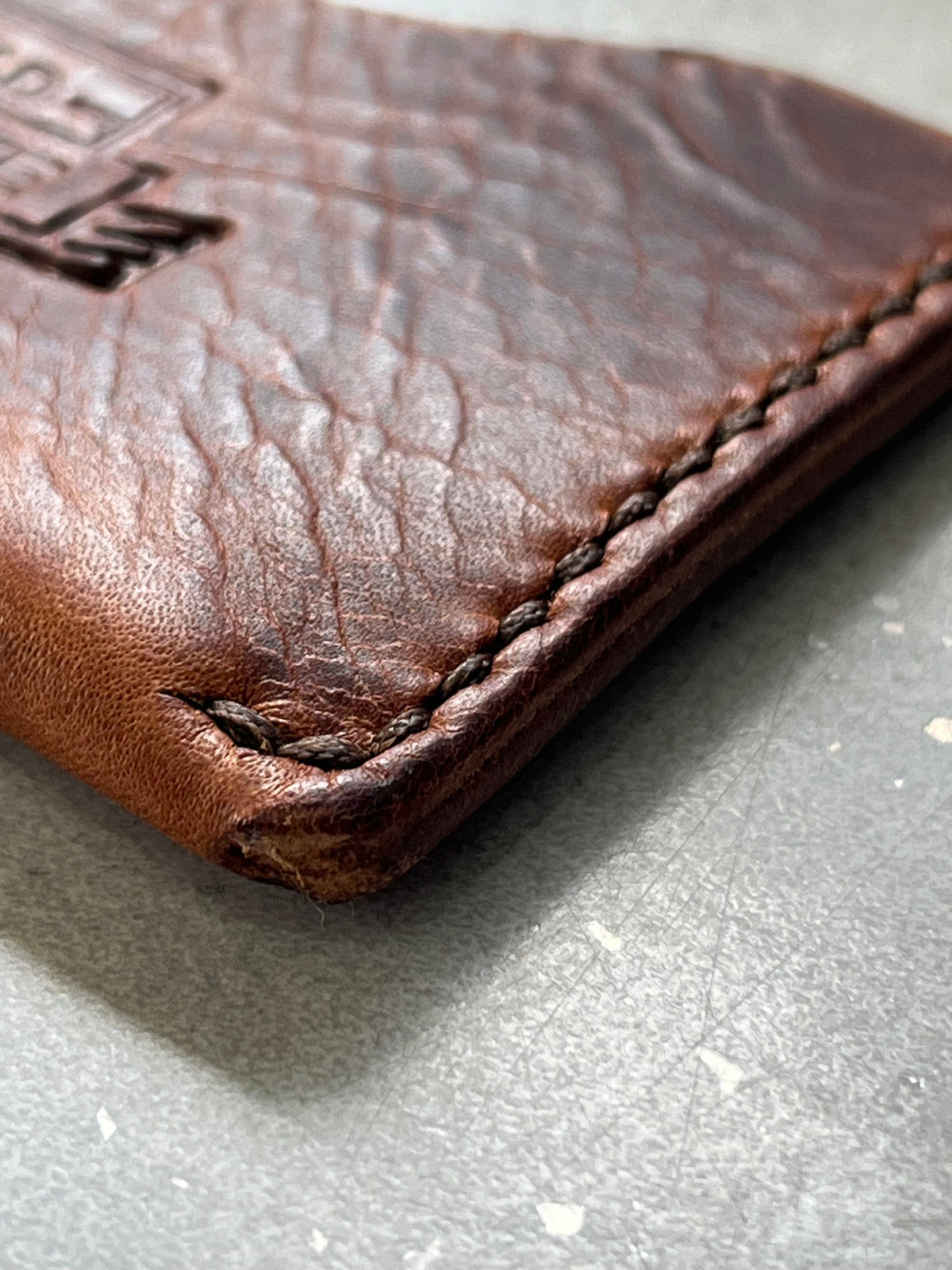 Handmade Leather Card Wallet – Hand Dyed & Hand Stitched – Slim Minimalist Wallet for 1–6 Cards – Gift for Him