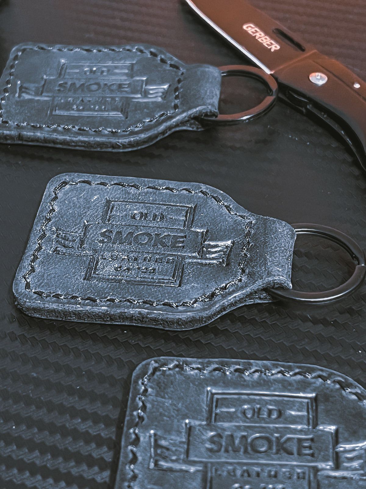 All Black Edition Handmade Leather Keychain – Minimalist Key Fob | Full Grain Leather & Matte Black Hardware | Modern EDC Gift