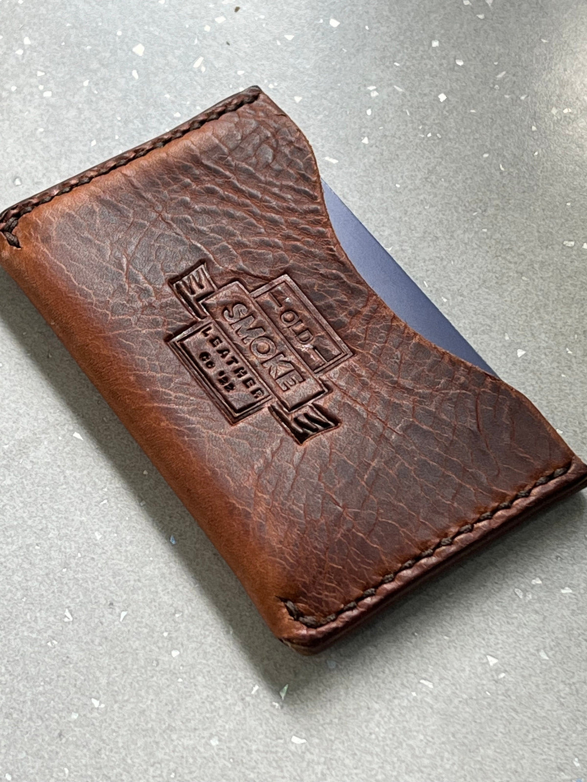 Handmade Leather Card Wallet – Hand Dyed & Hand Stitched – Slim Minimalist Wallet for 1–6 Cards – Gift for Him