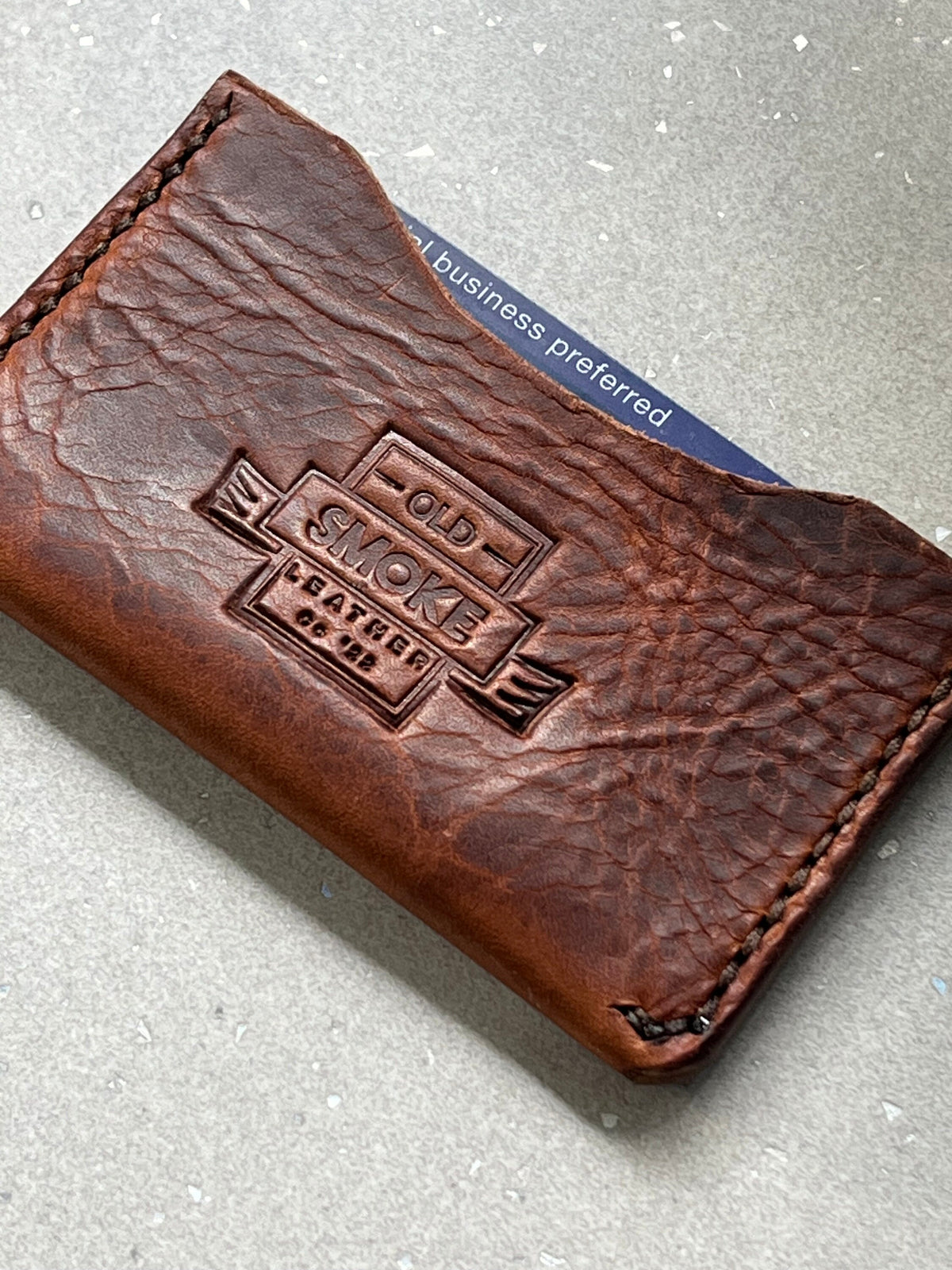 Handmade Leather Card Wallet – Hand Dyed & Hand Stitched – Slim Minimalist Wallet for 1–6 Cards – Gift for Him