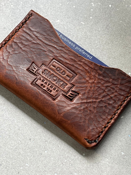 Handmade Leather Card Wallet – Hand Dyed & Hand Stitched – Slim Minimalist Wallet for 1–6 Cards – Gift for Him