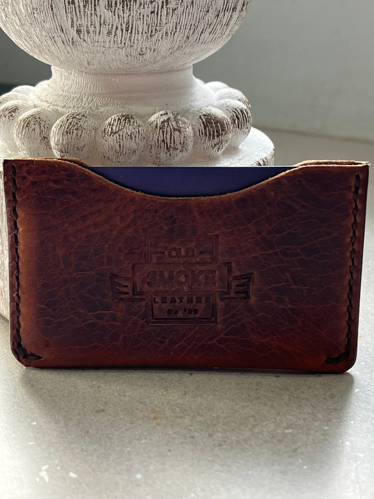 Handmade Leather Card Wallet – Hand Dyed & Hand Stitched – Slim Minimalist Wallet for 1–6 Cards – Gift for Him