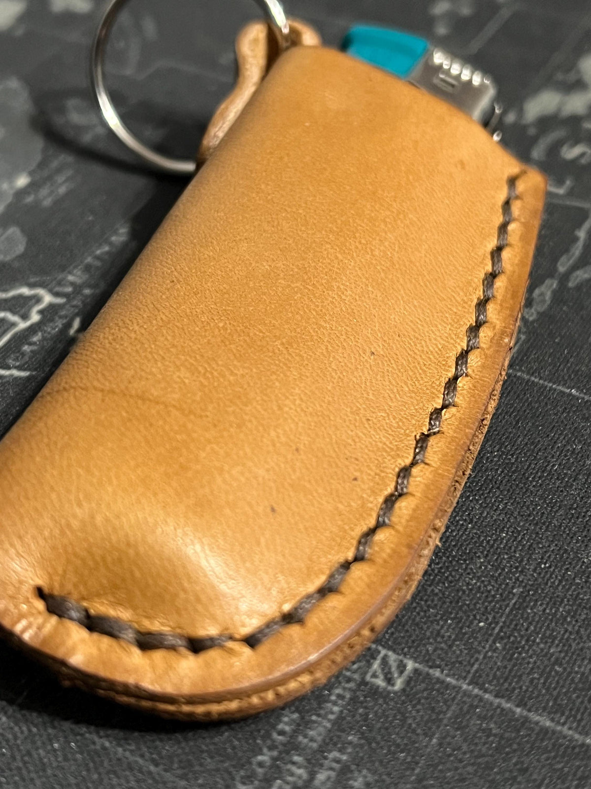 Handmade Leather Lighter Sheath Keychain – Customizable & Durable – Gift for Him – EDC Accessory