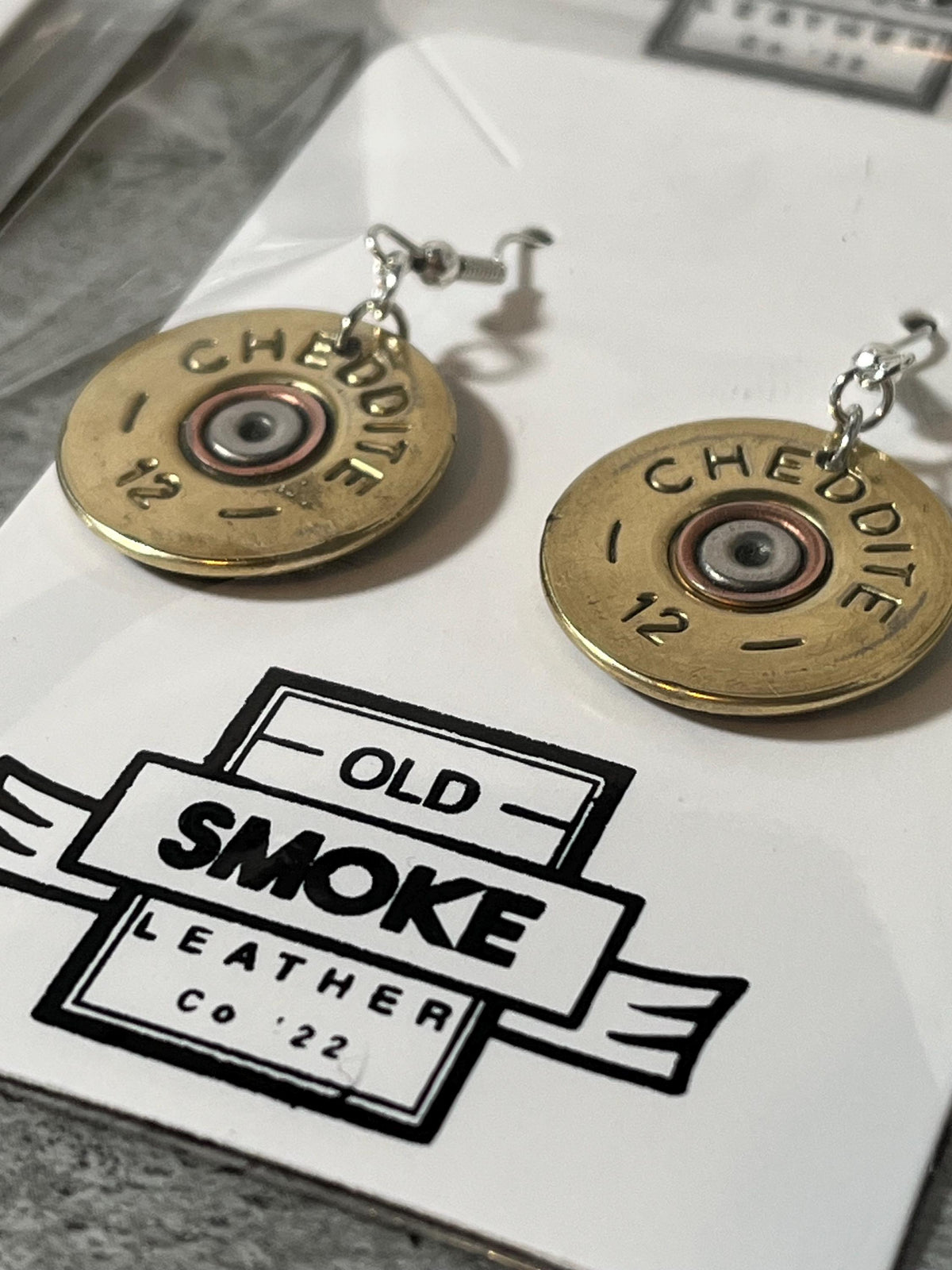 Polished Shotgun Shell Earrings with 925 Sterling Silver Hooks – Handmade Statement Jewelry.