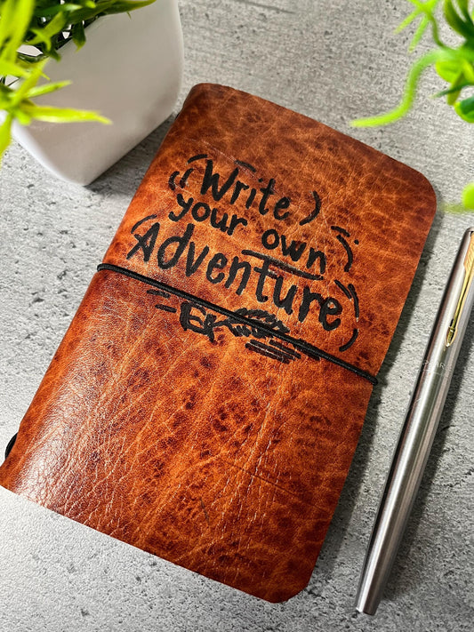 Handmade Crazy Horse Leather Travel Journal – Refillable A5 Notebook