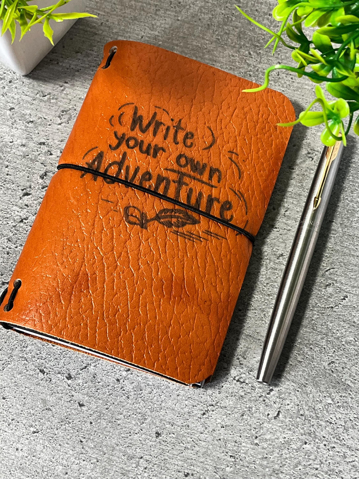 Handmade A5 Leather Travel Journal – Refillable Rustic Notebook