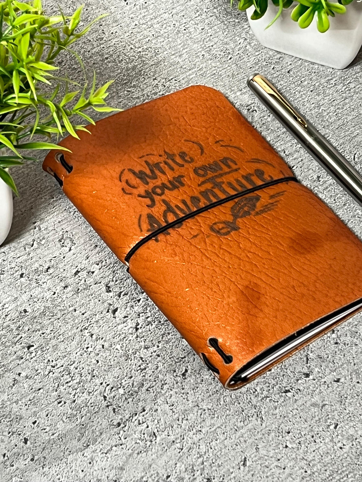 Handmade A5 Leather Travel Journal – Refillable Rustic Notebook
