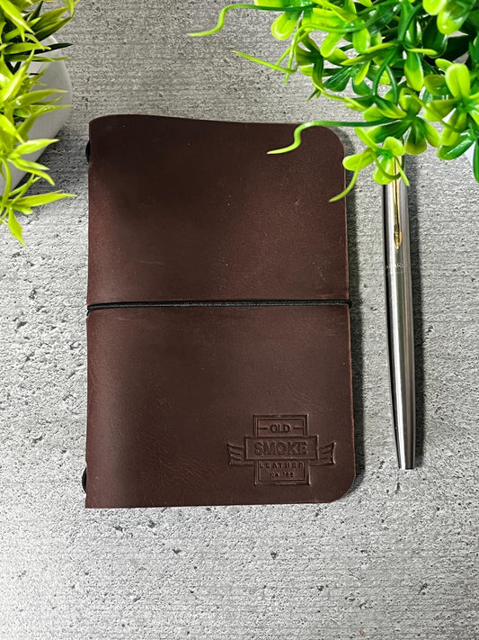 Handmade Leather Notebook – Rustic Journal, Refillable Travel Diary, Vintage Leather Sketchbook