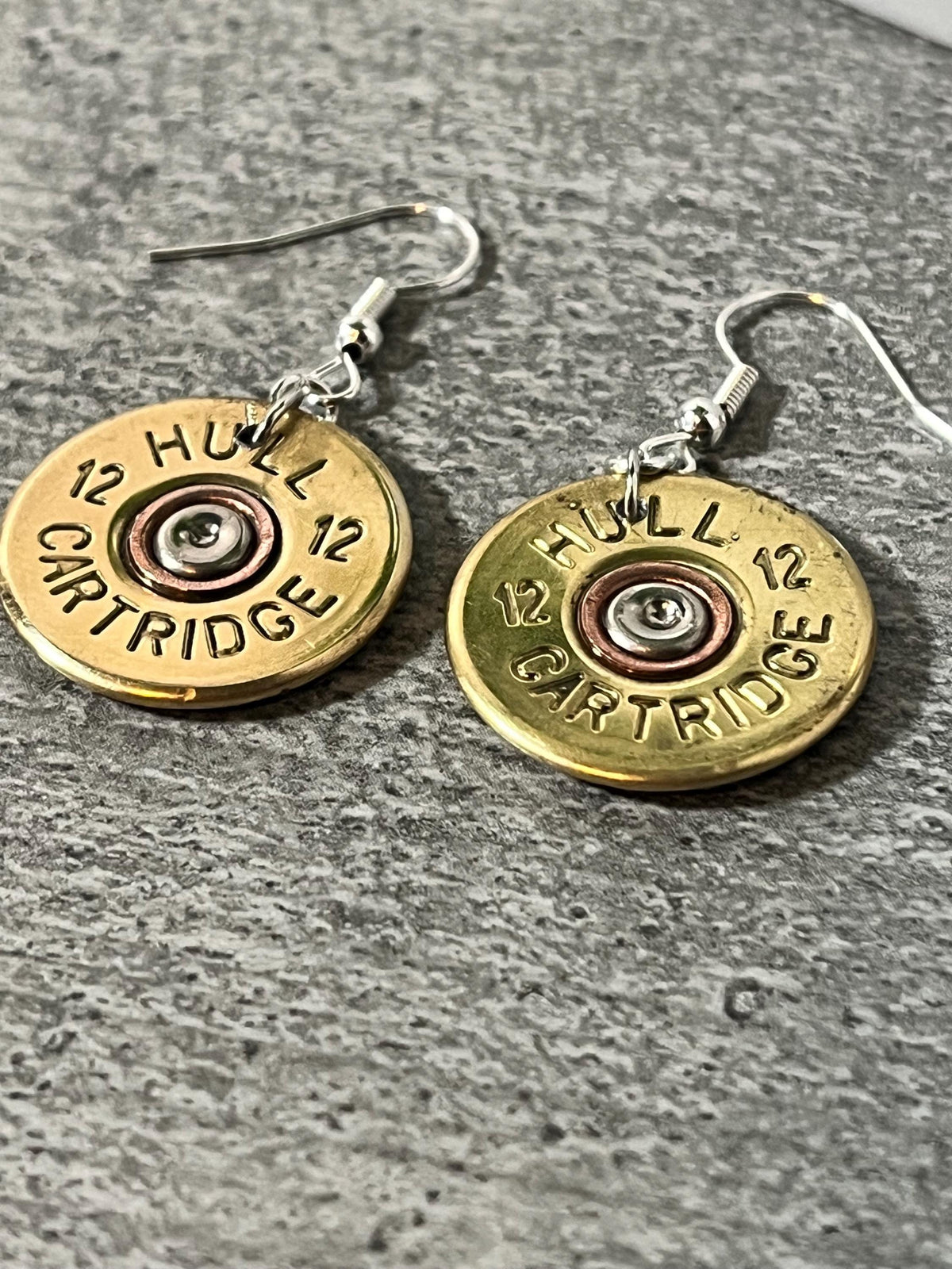 Polished Shotgun Shell Earrings with 925 Sterling Silver Hooks – Handmade Statement Jewelry.