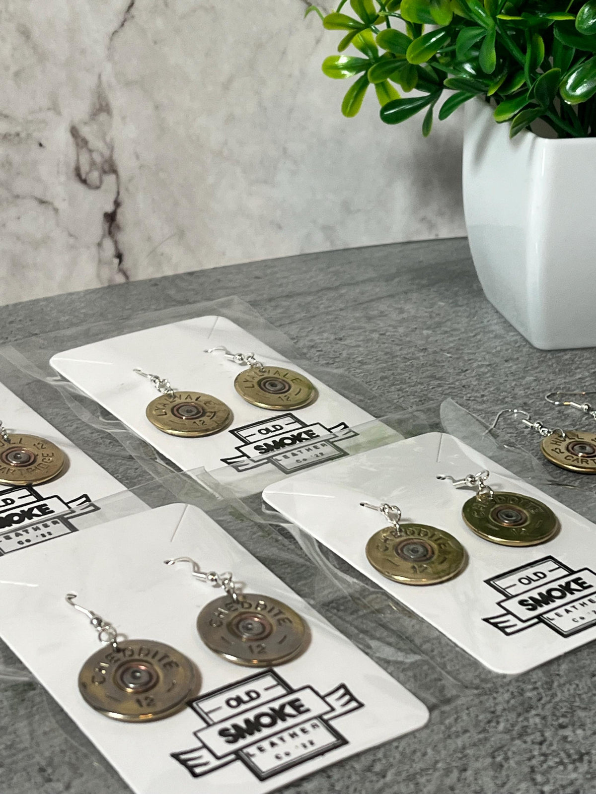 Polished Shotgun Shell Earrings with 925 Sterling Silver Hooks – Handmade Statement Jewelry.