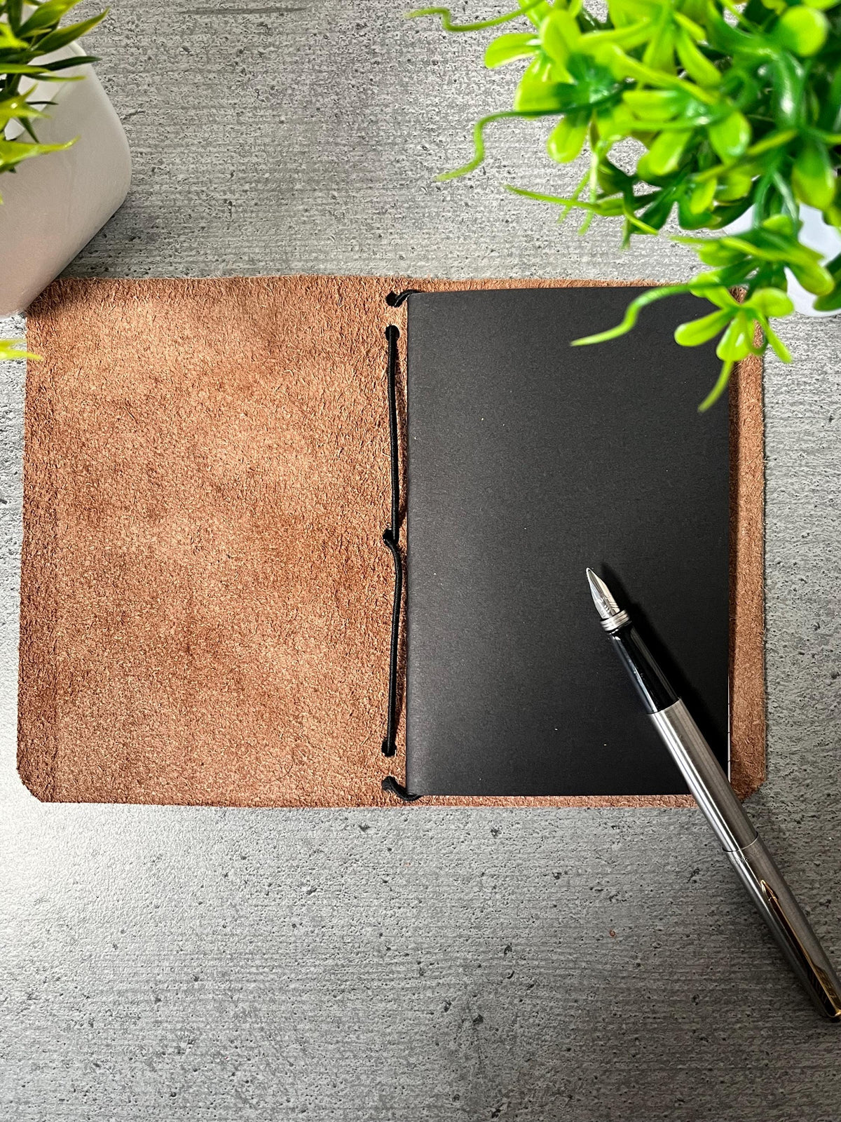 Handmade A5 Leather Travel Journal – Refillable Rustic Notebook