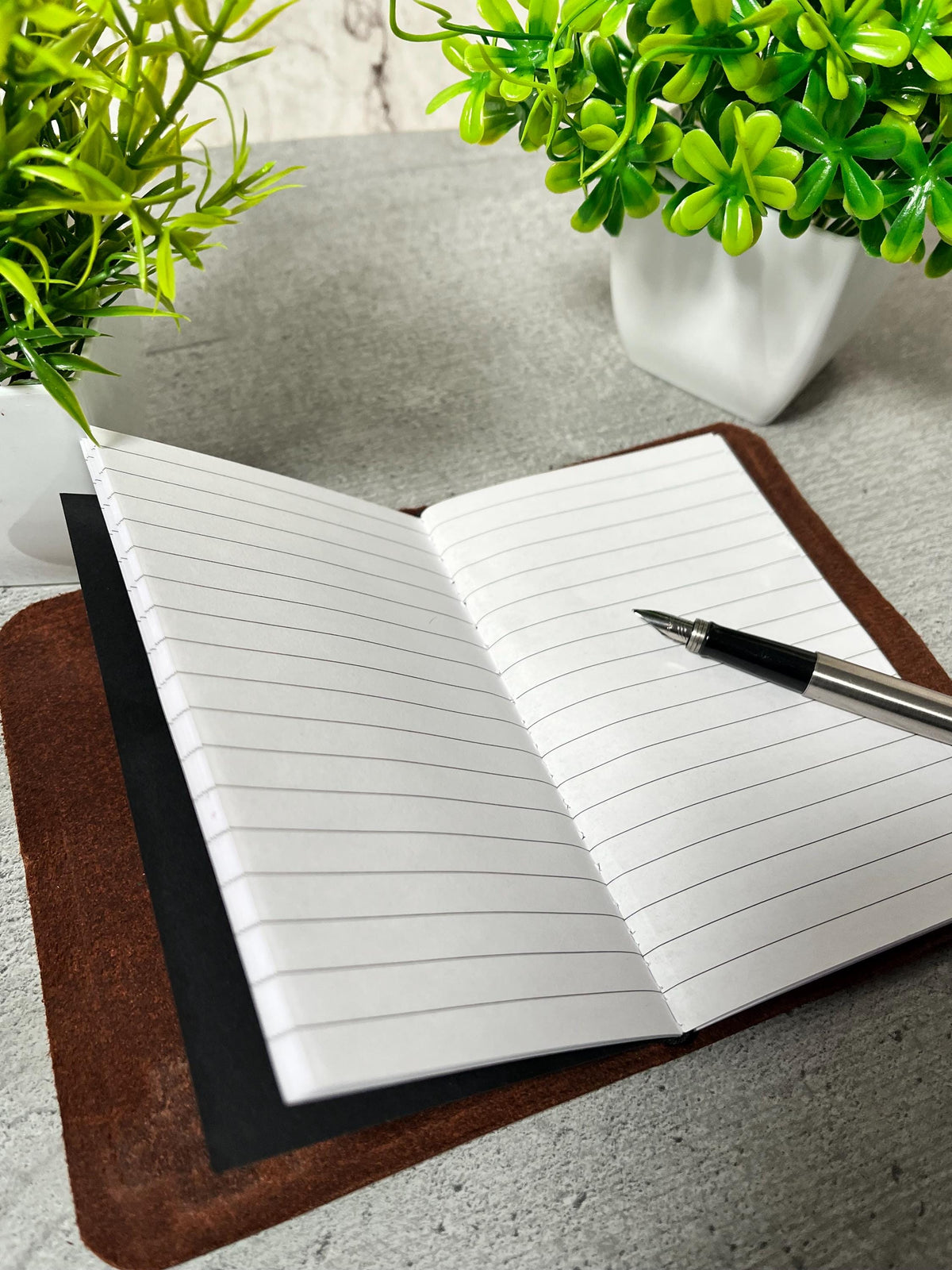 Handmade Leather Notebook – Rustic Journal, Refillable Travel Diary, Vintage Leather Sketchbook