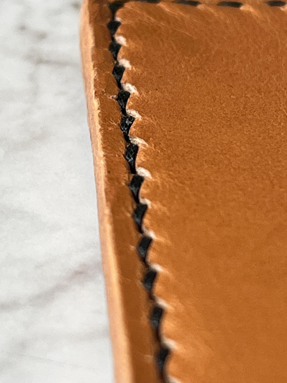 Handcrafted Bifold Leather Card Holder – stone blue and tan Leather, minimalist bifold leather wallet.