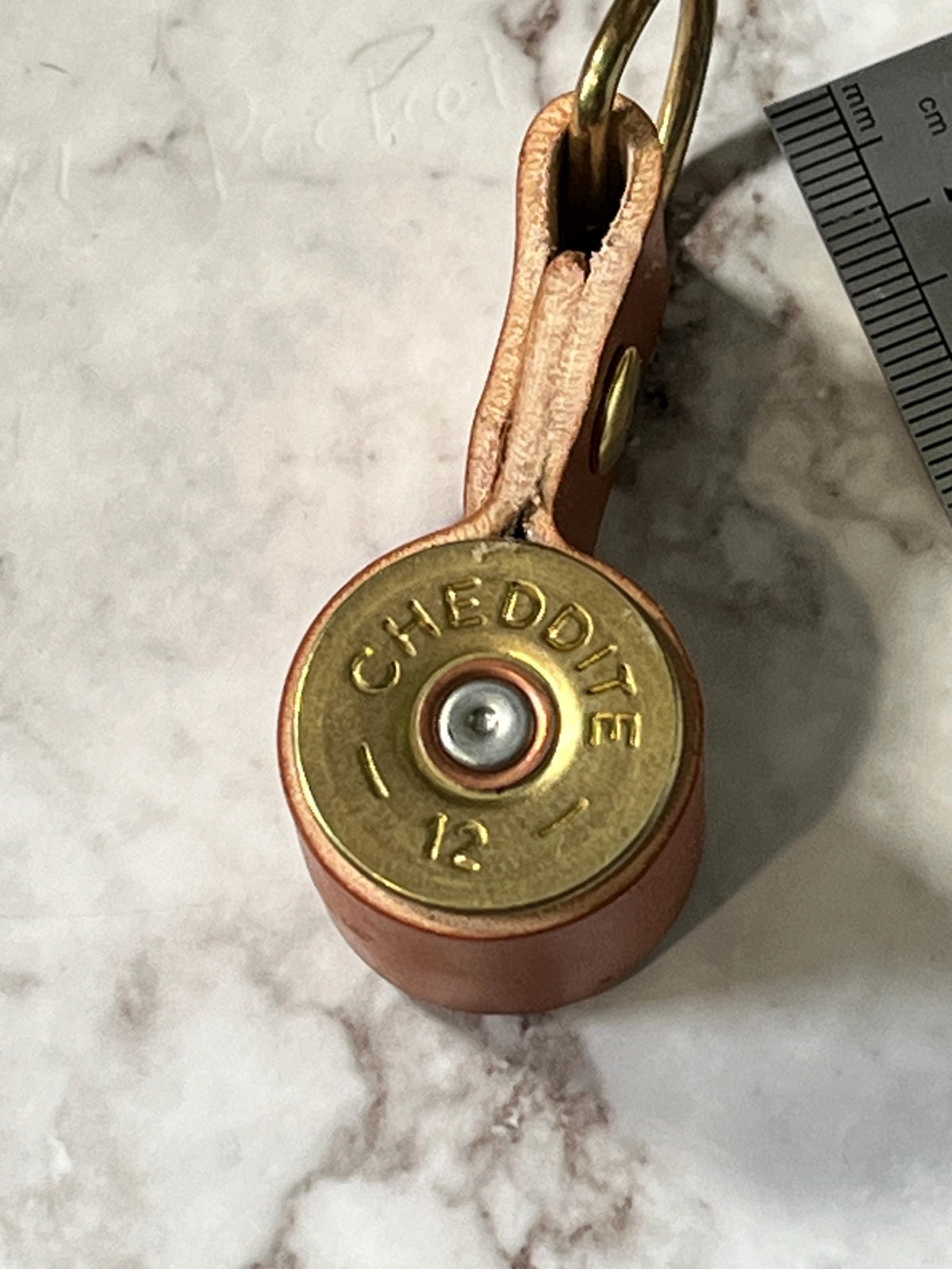 Handmade Shotgun Shell Leather Keyring | Upcycled Shotgun Cartridge Keychain | Brass Key Ring | Rustic Leather EDC Gift | Gift for Him