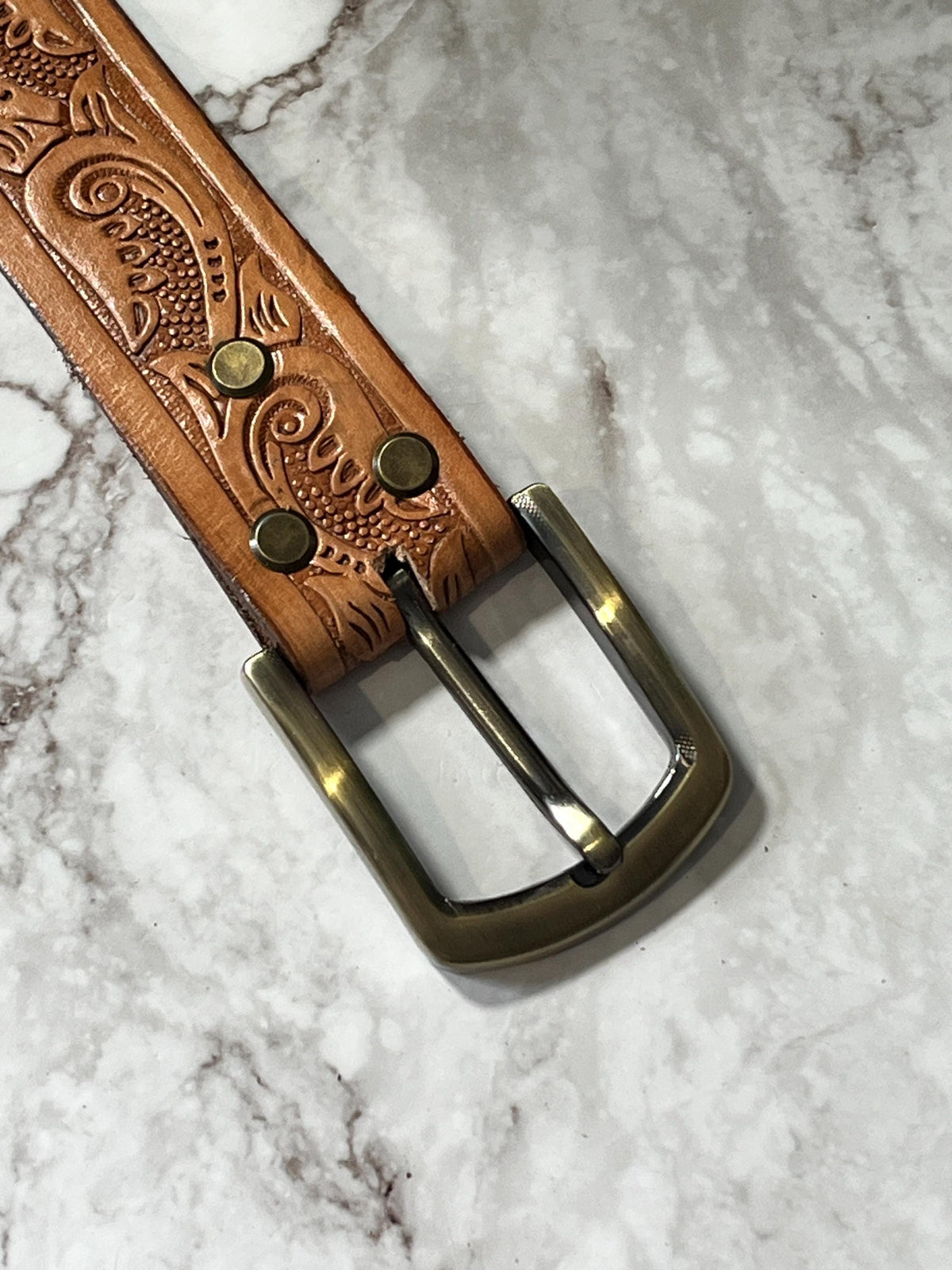 Western Leather Belt | Handmade Full Grain Leather Belt | Rustic Cowboy Belt | Men’s & Women’s Leather Belt | Antique Brass Buckle