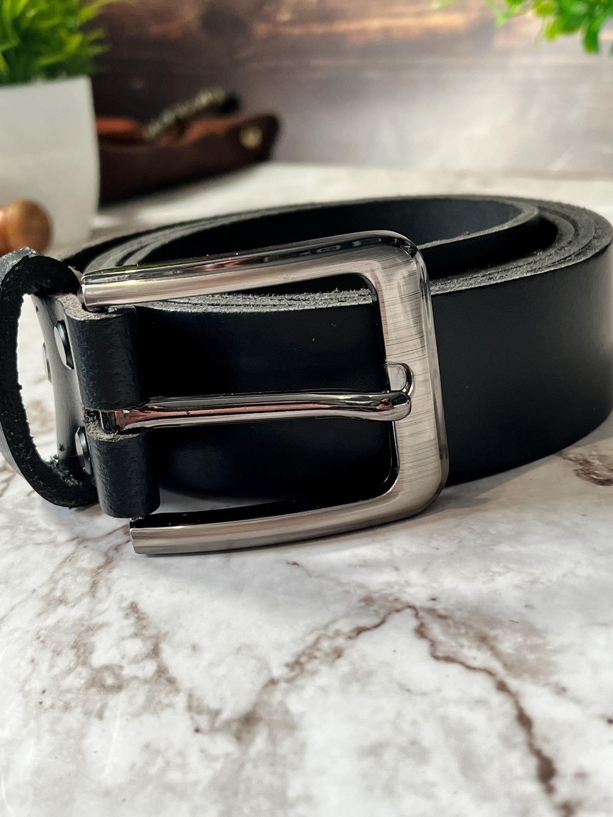 Black Leather Belt | Handmade Full Grain Leather Belt | Matte Black Belt | Modern Men’s Belt | Minimalist Leather Belt | Gift for Him