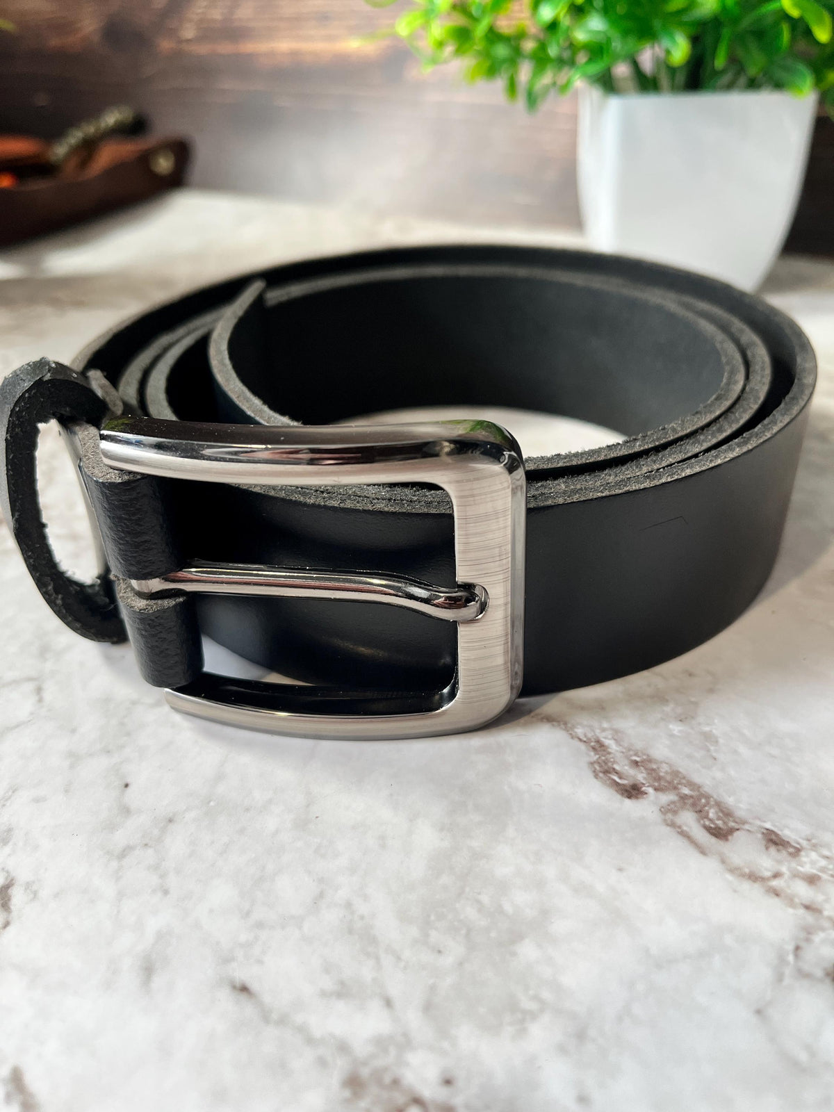 Black Leather Belt | Handmade Full Grain Leather Belt | Matte Black Belt | Modern Men’s Belt | Minimalist Leather Belt | Gift for Him
