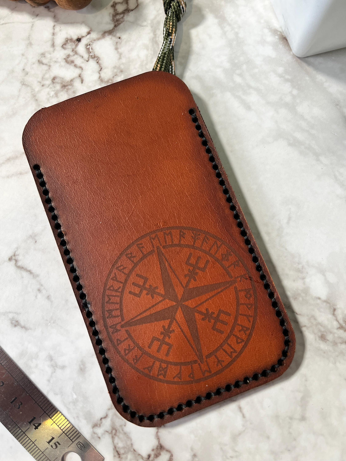 XL Handmade Leather Pocket Slip, Leather EDC Multitool Pouch.