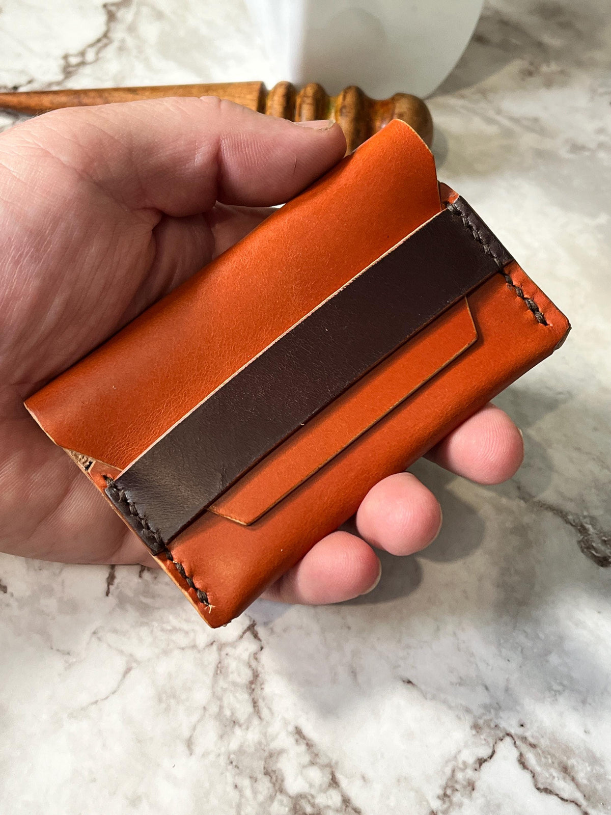 Handmade Leather Card Holder Wallet | Slim Minimalist Wallet | Full Grain Leather Card Case | Front Pocket Wallet | Gift for Men.