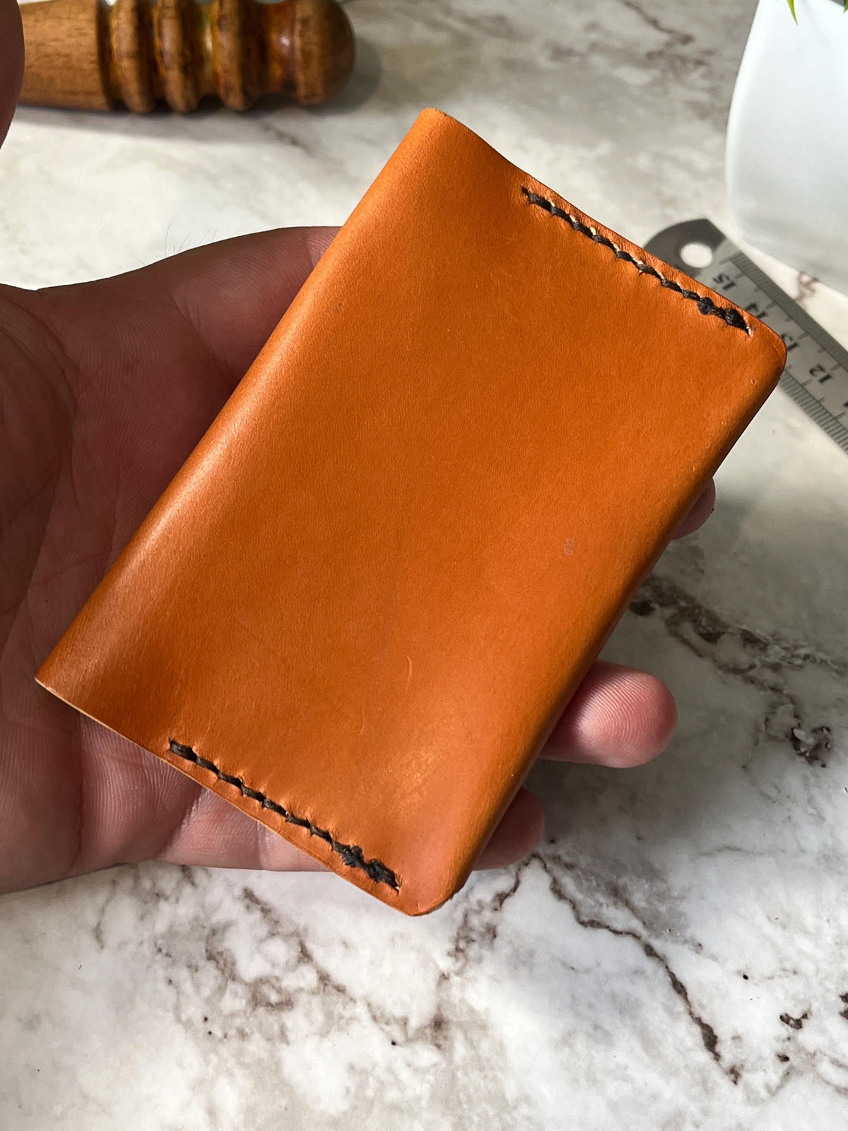 Handmade Leather Card Holder Wallet | Slim Minimalist Wallet | Full Grain Leather Card Case | Front Pocket Wallet | Gift for Men.