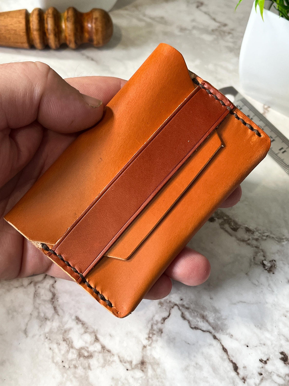 Handmade Leather Card Holder Wallet | Slim Minimalist Wallet | Full Grain Leather Card Case | Front Pocket Wallet | Gift for Men.