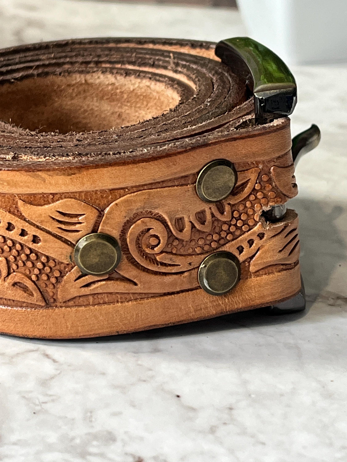 Western Leather Belt | Handmade Full Grain Leather Belt | Rustic Cowboy Belt | Men’s & Women’s Leather Belt | Antique Brass Buckle