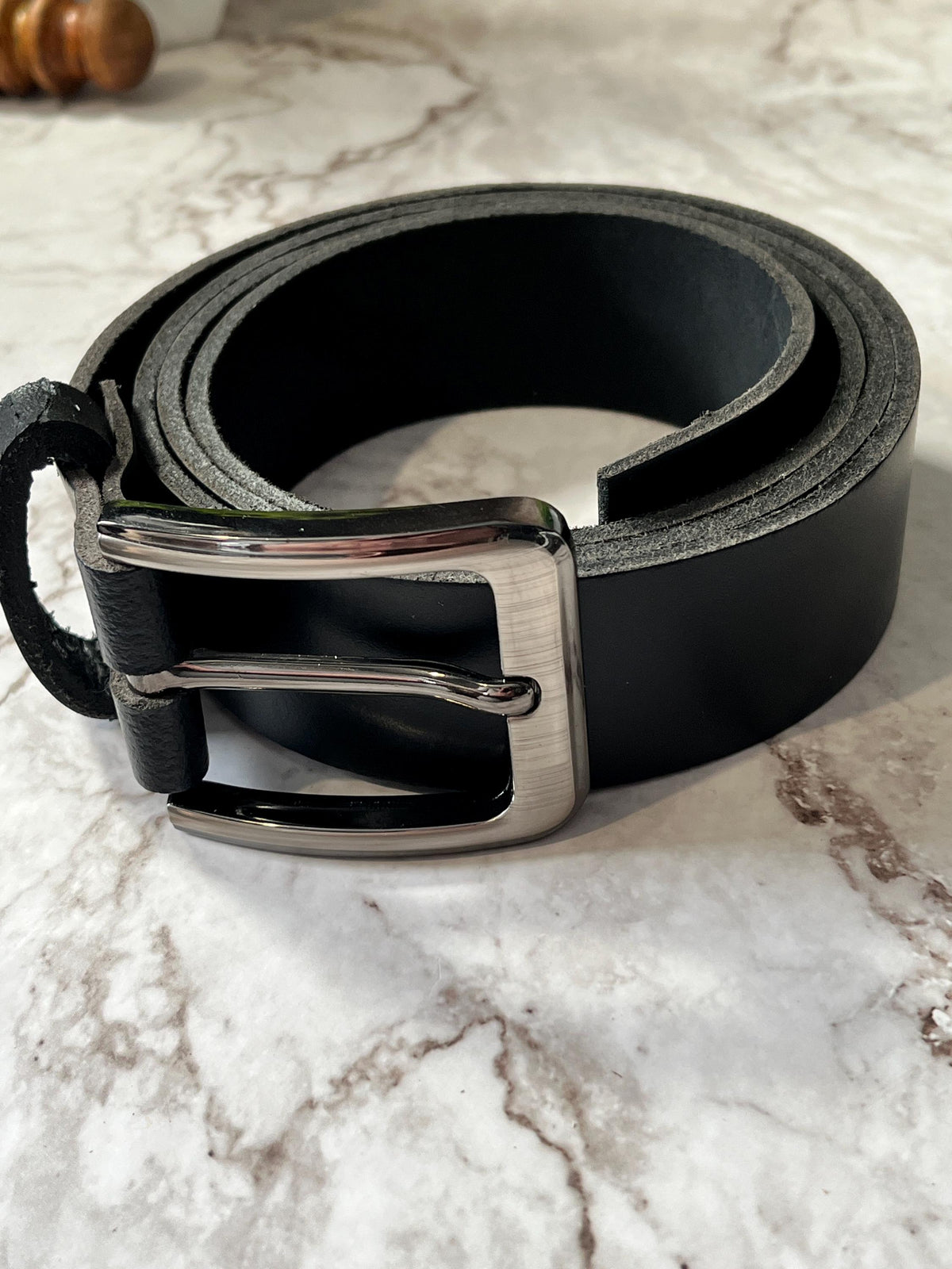 Black Leather Belt | Handmade Full Grain Leather Belt | Matte Black Belt | Modern Men’s Belt | Minimalist Leather Belt | Gift for Him